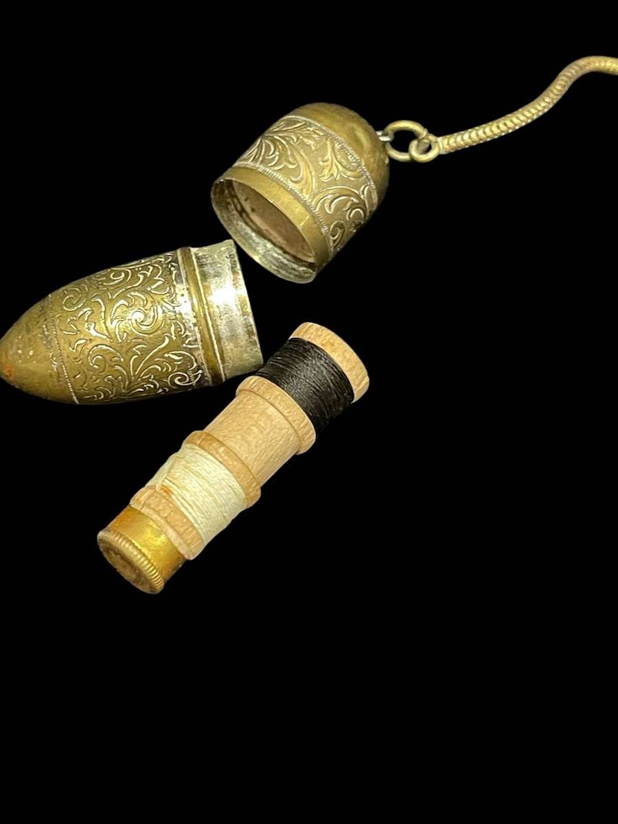 Sewing kit holder antique