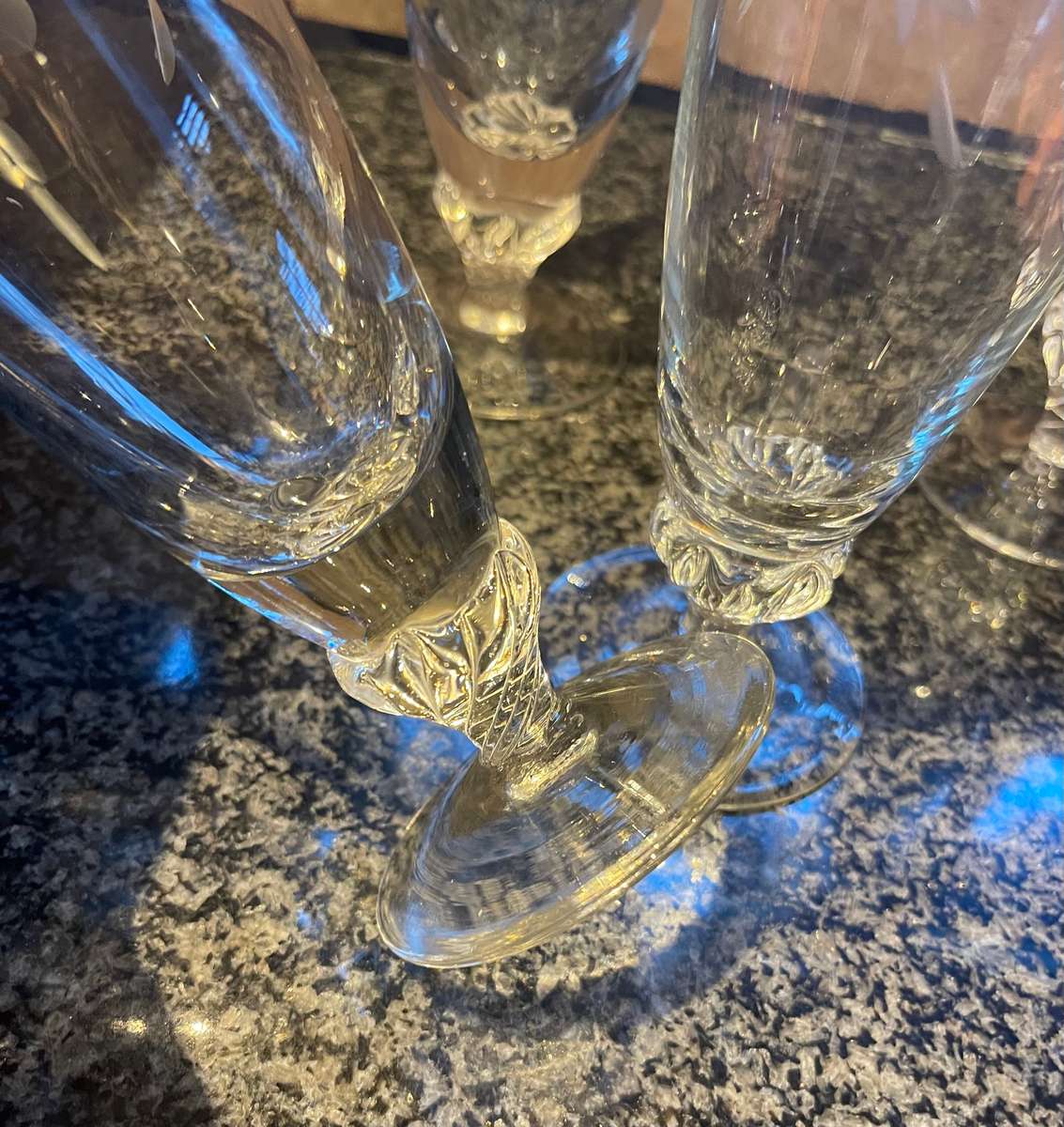 Glasses grape etched x4(+2)