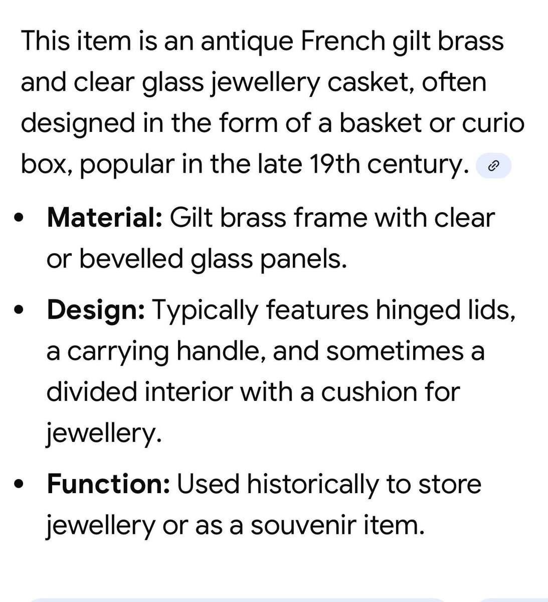 Jewellery  box French brass antique