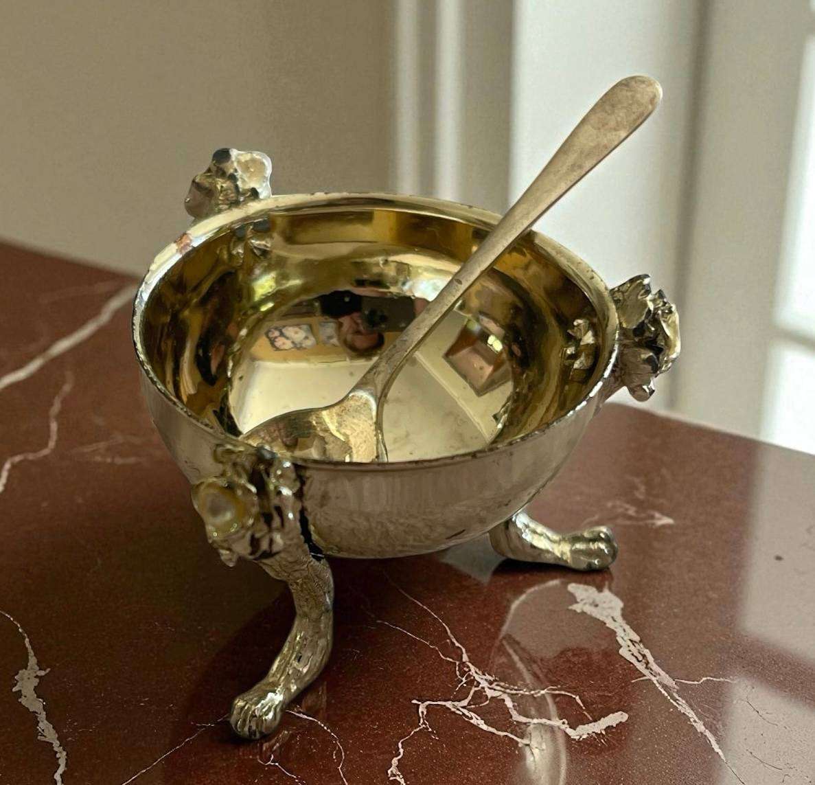 Mustard/salt holder & spoon