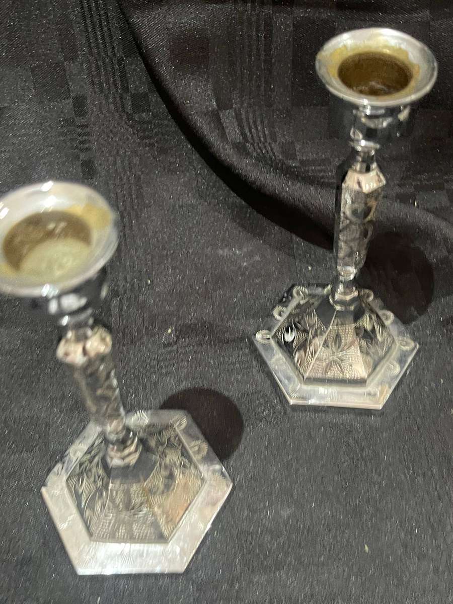 Candle holders set metal