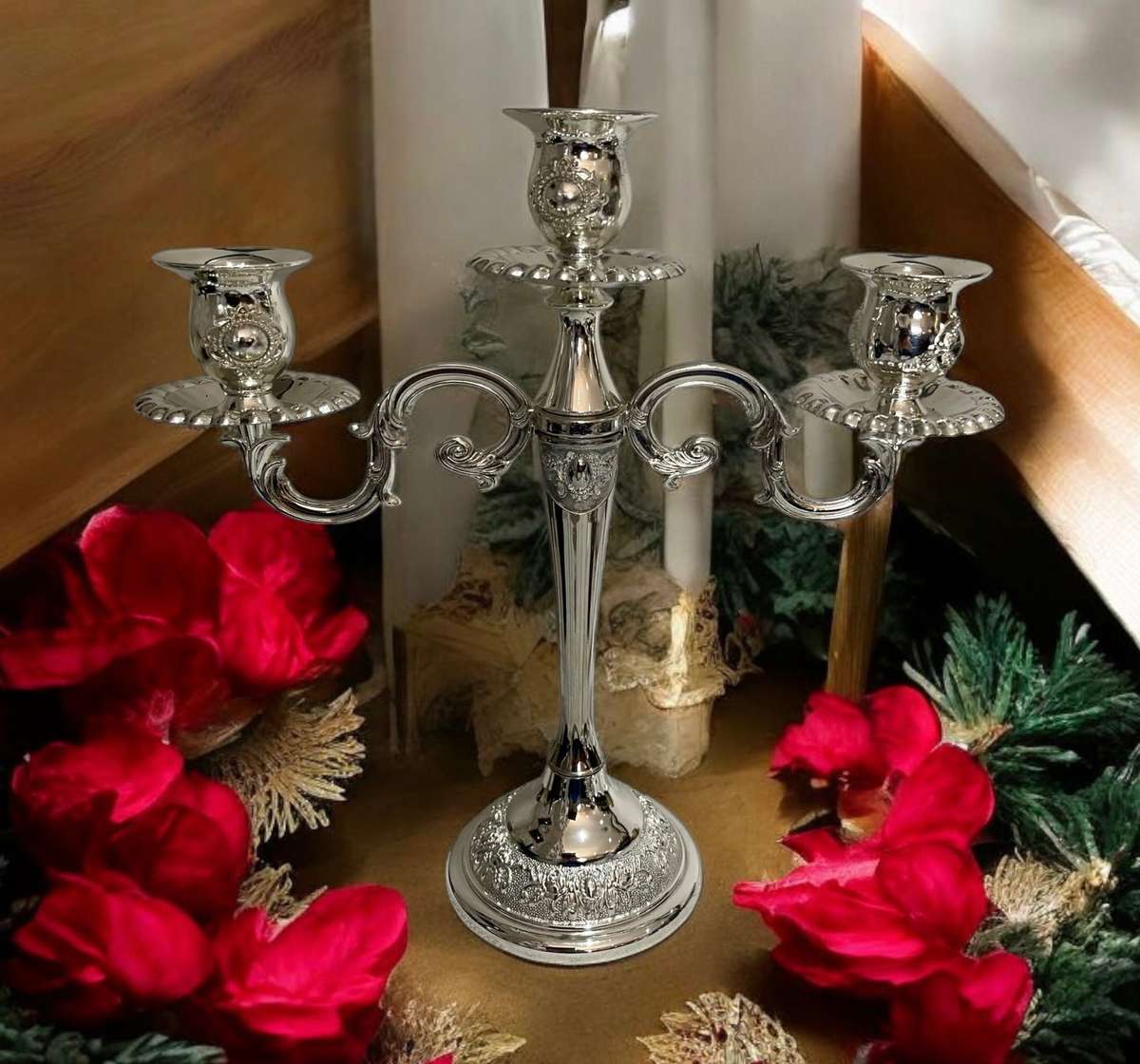 Candle holder silver plated