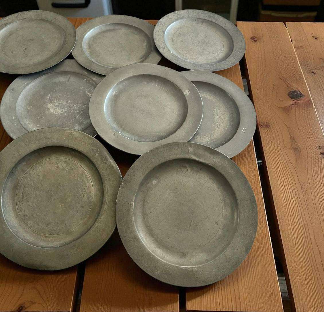 Plates pewter each