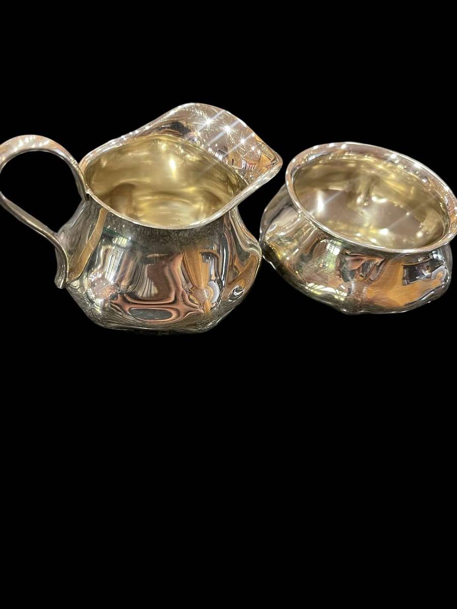 Creamer sugar basin set silver plated