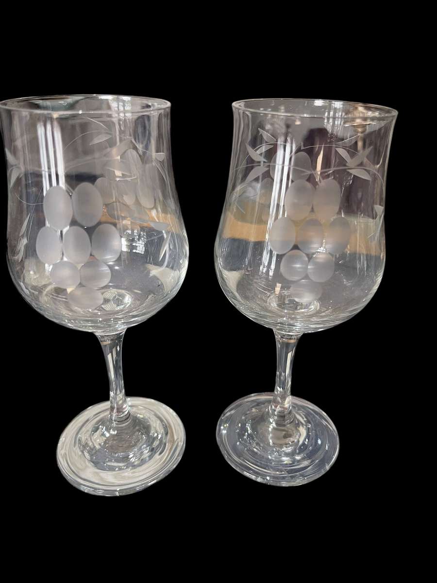 Glass grape etched each(nr2)