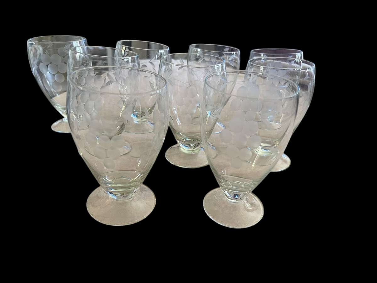 Glasses grape etched x9(nr4)