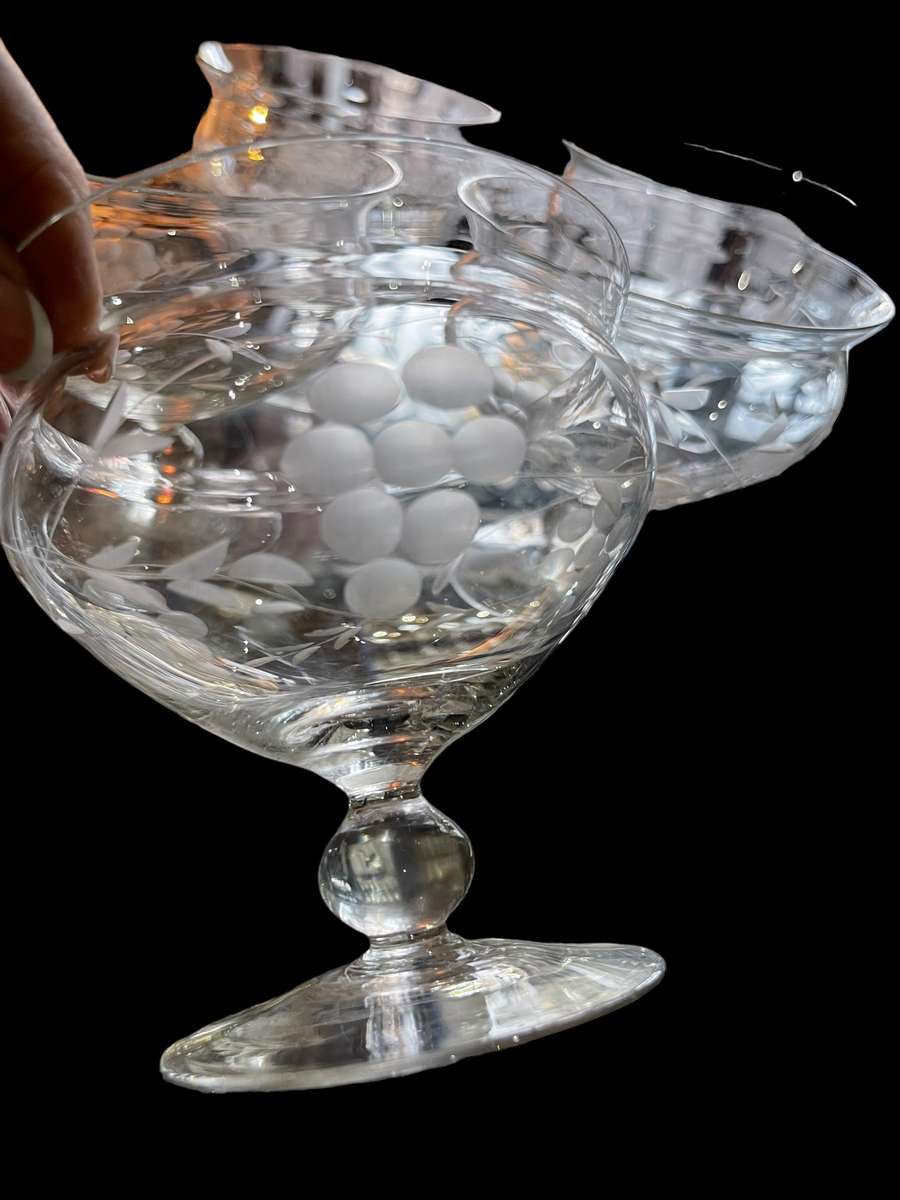 Glasses Dessert/sorbet glasses grape etched