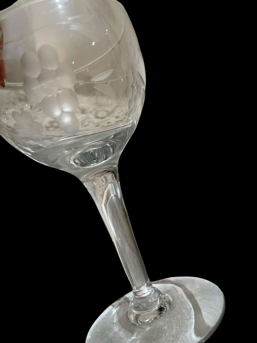 Glasses grape etched each