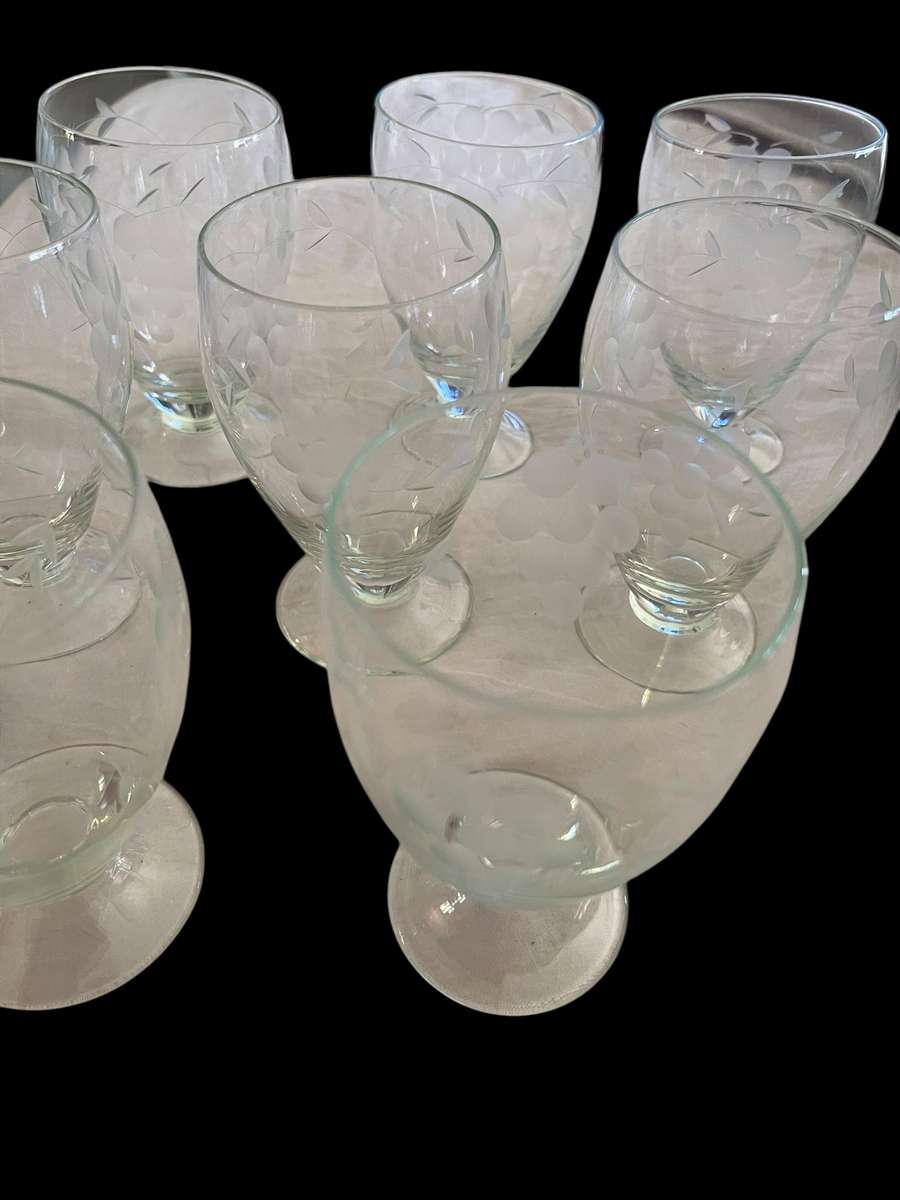 Glasses grape etched x9(nr4)