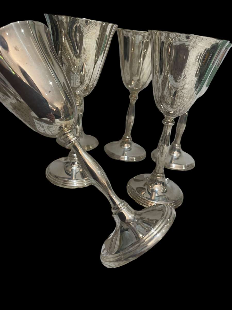Goblets England silver plated x6