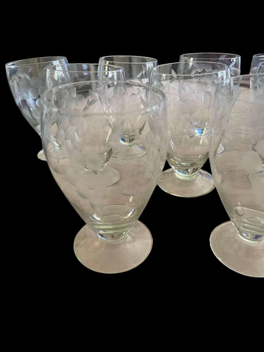 Glasses grape etched x9(nr4)
