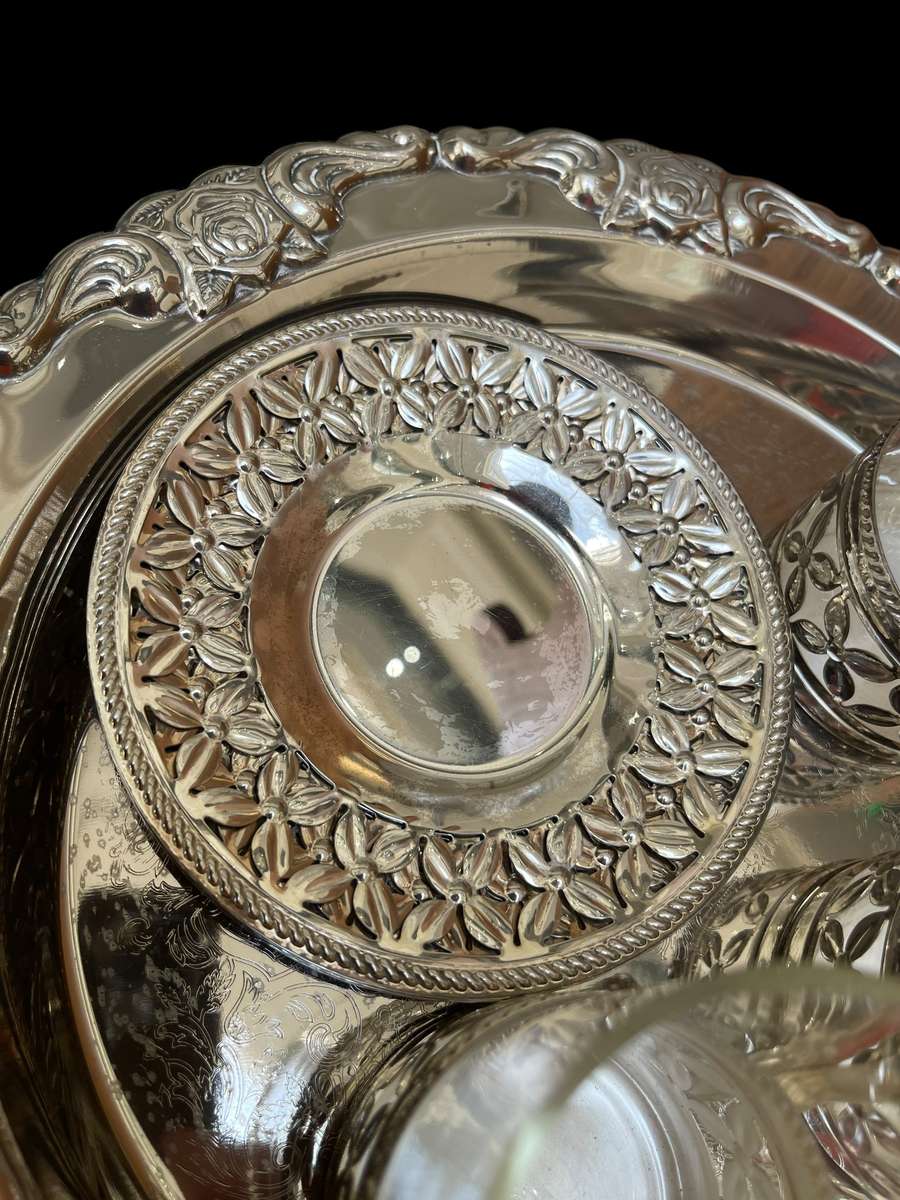 Coffee duos tray silver plated