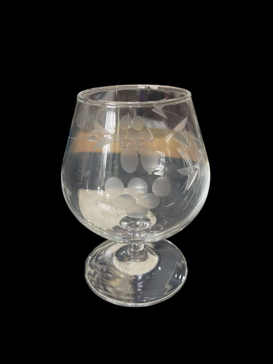 Glasses grape etched brandy(nr9)
