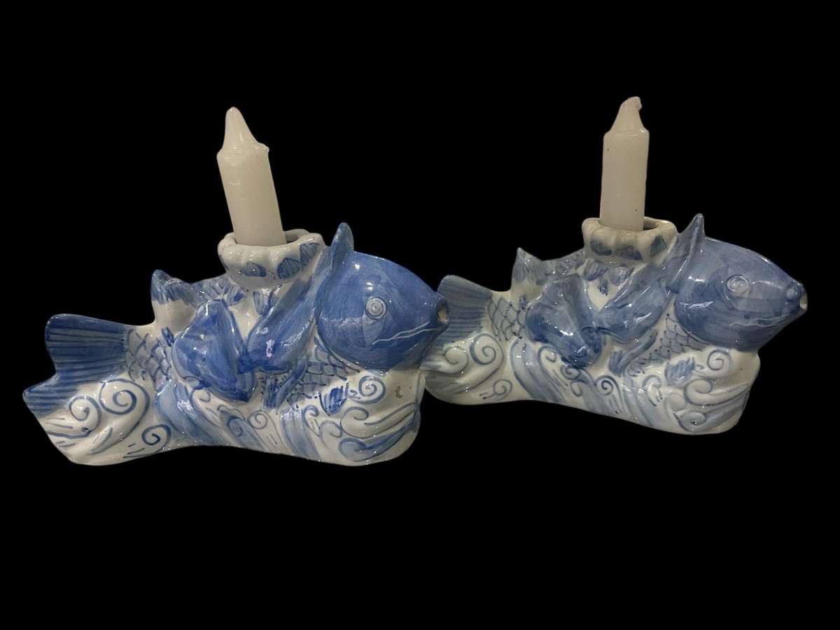 Candle holders set porcelain