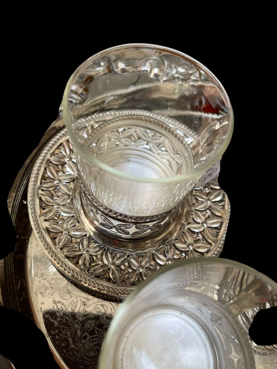 Coffee duos tray silver plated