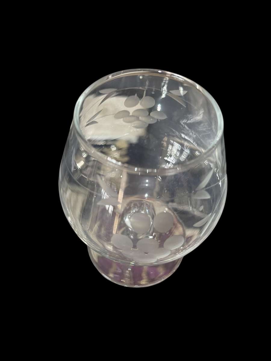 Glasses grape etched brandy(nr9)