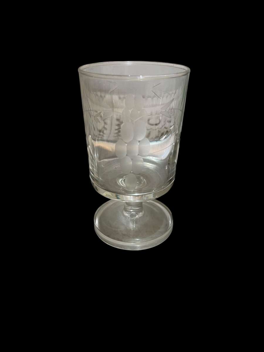 Glass grape etched