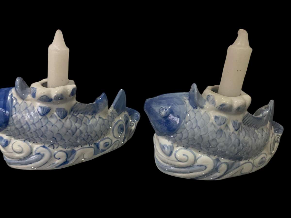Candle holders set porcelain