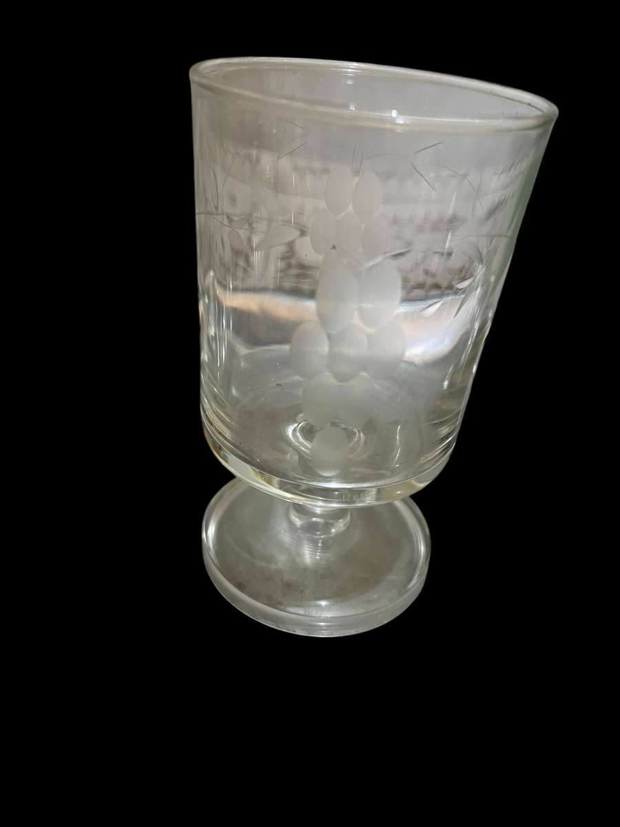 Glass grape etched