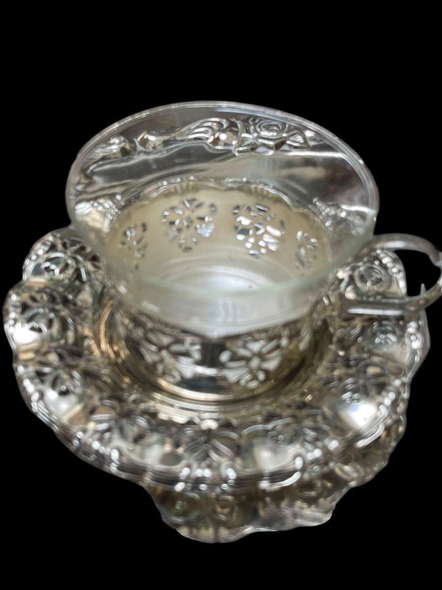 Coffee duos tray silver platef