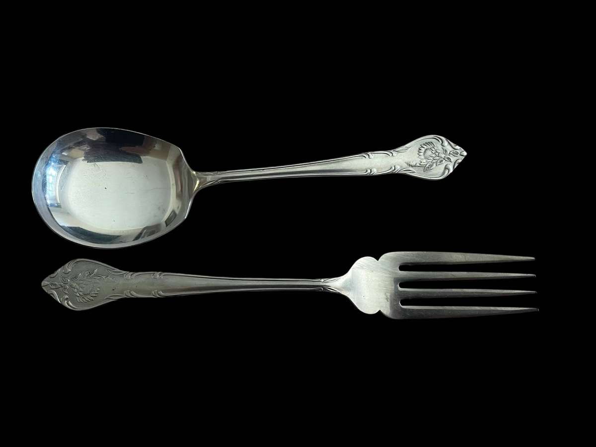 Serving spoon & fork set Eetrite Protea
