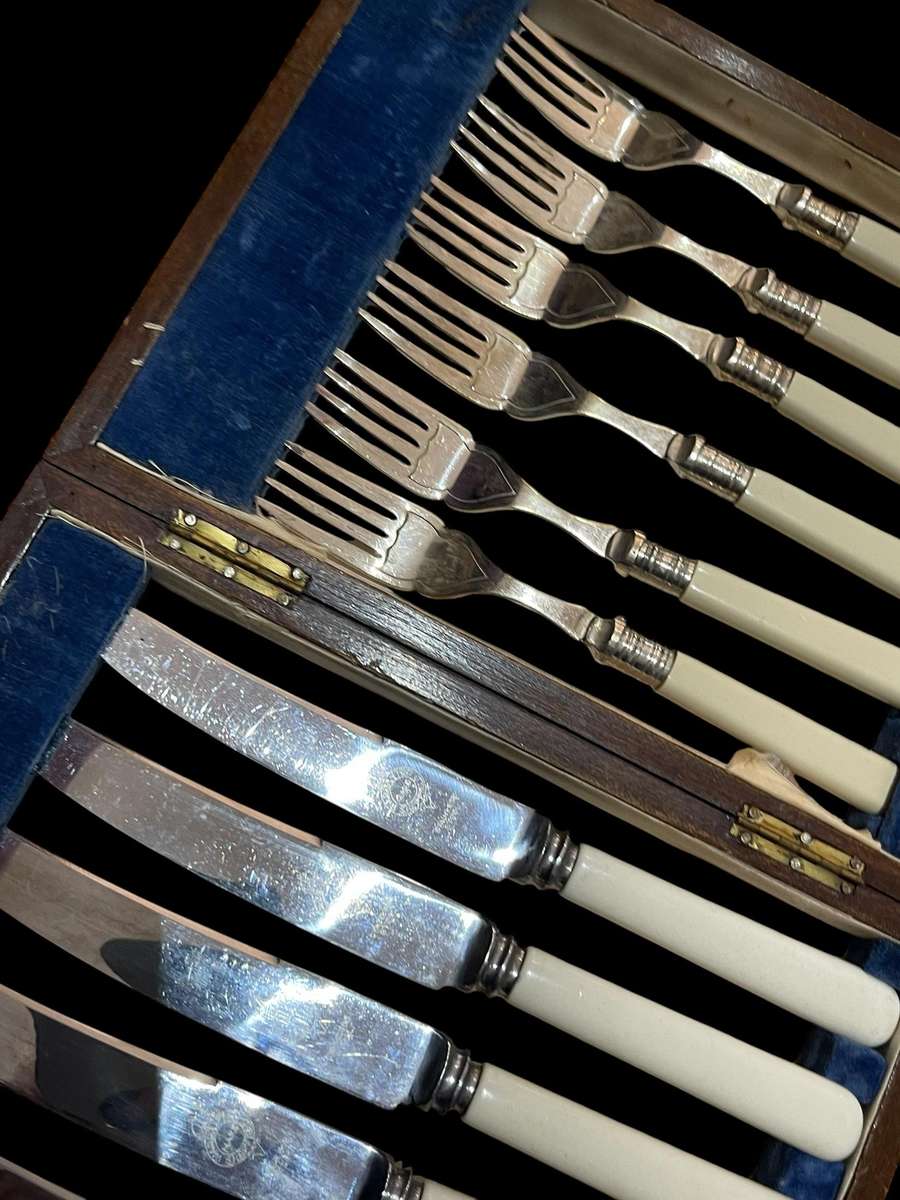 Forks knives bone handled canteen