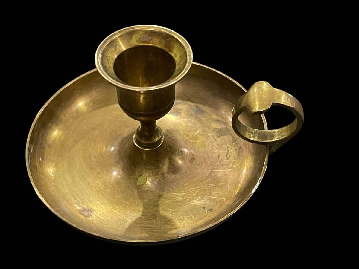 Candle holder brass antique