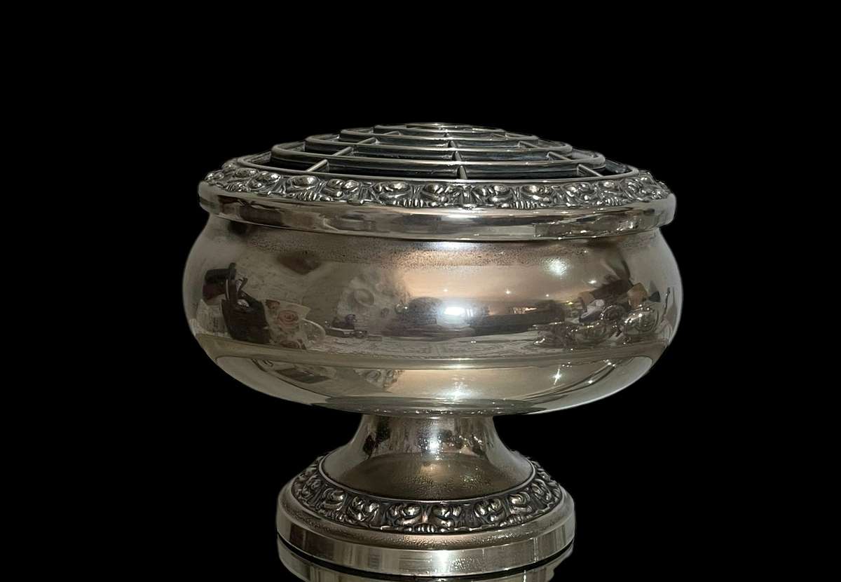Vase rose bowl silver plated