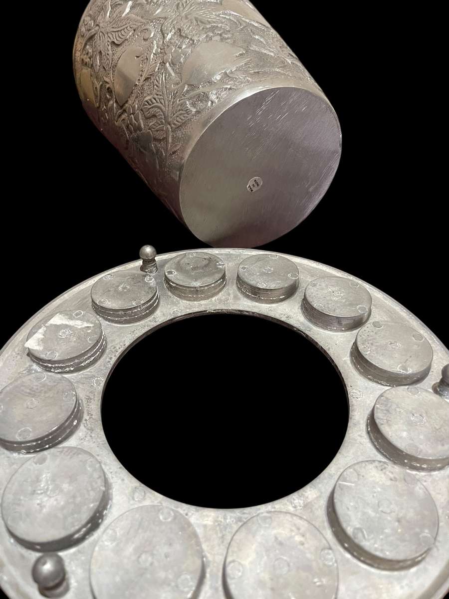 Wine bottle cooler pewter/aluminium