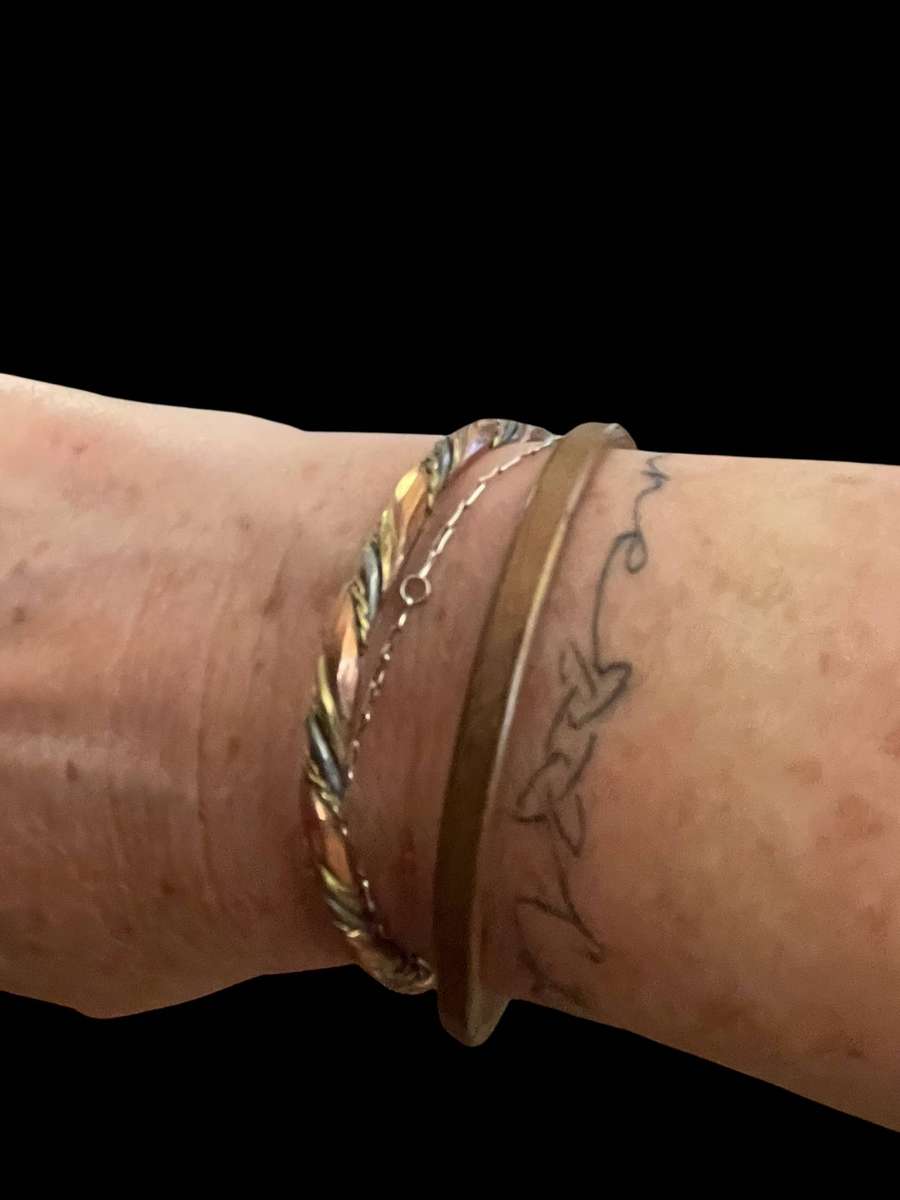 Bracelets copper/brass set