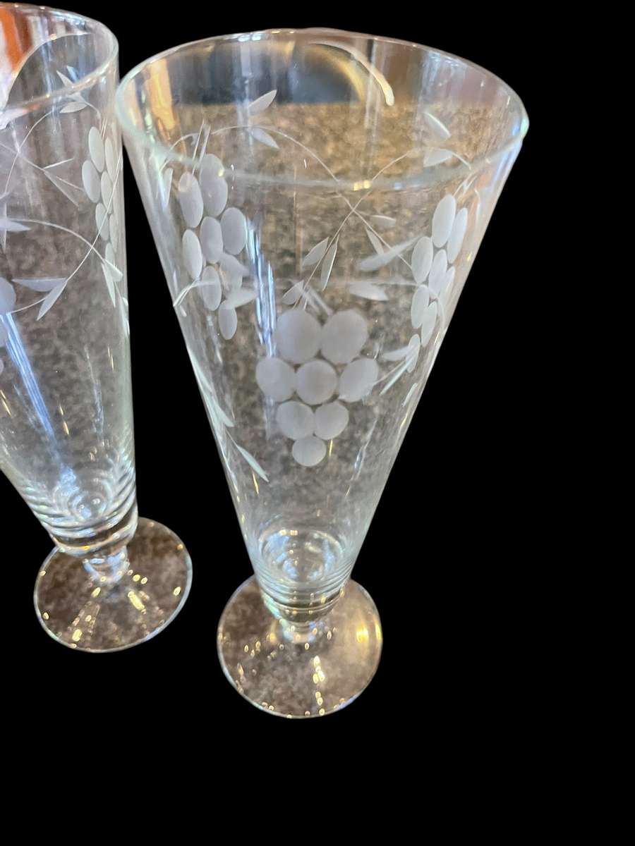 Glasses grape etched each(nr5)