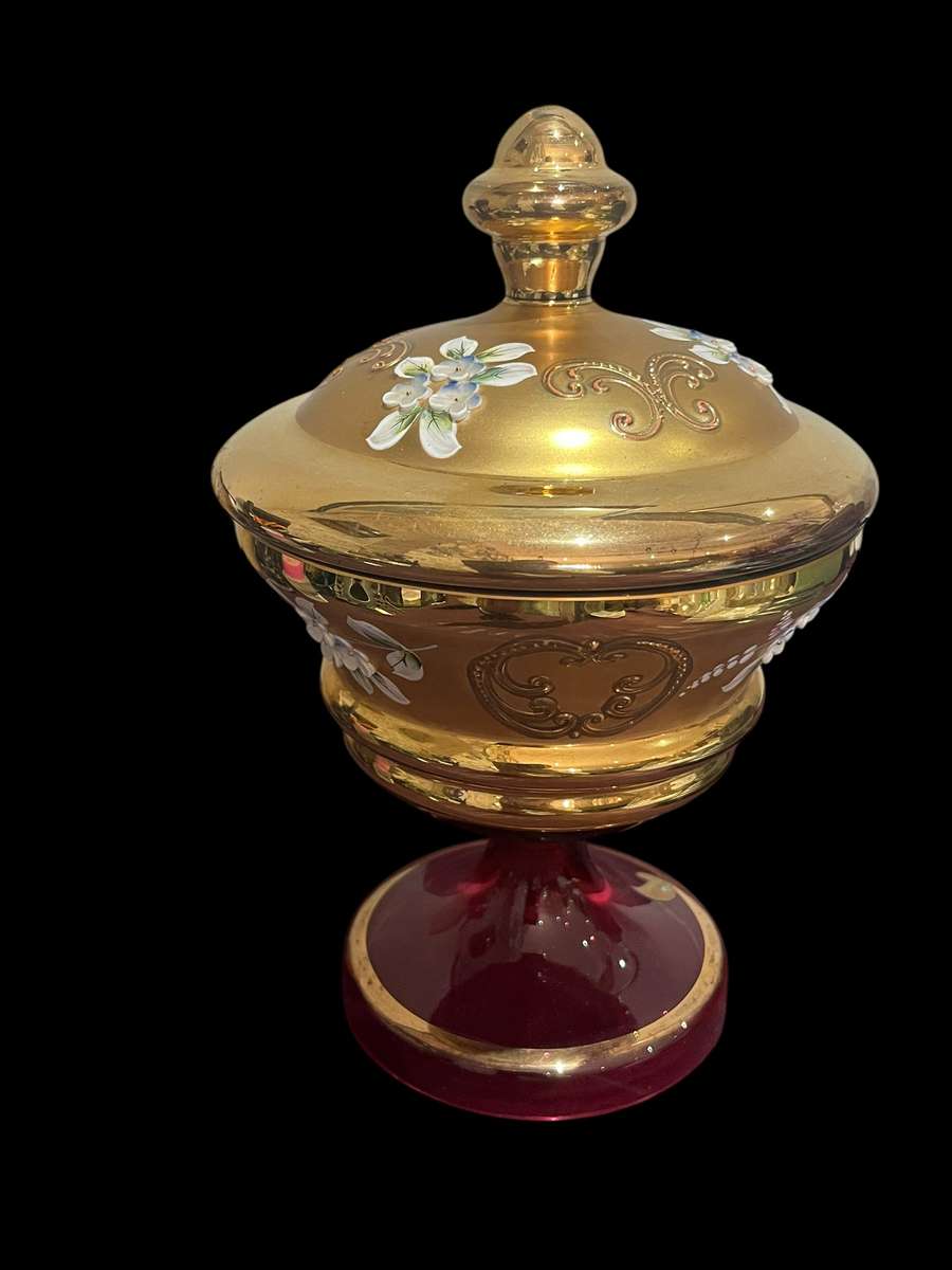 Holder/jar lidded Venetian