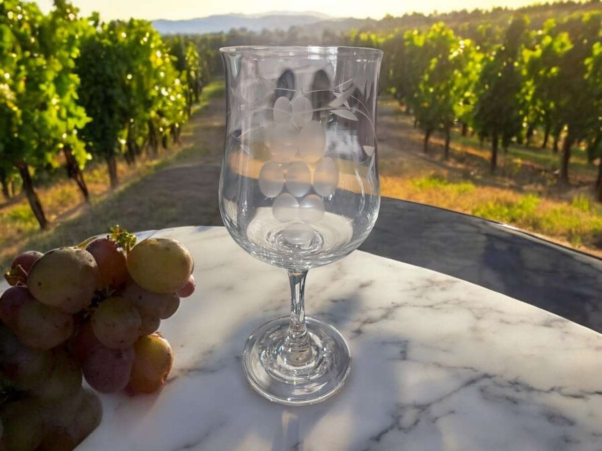 Glass grape etched each(nr2)