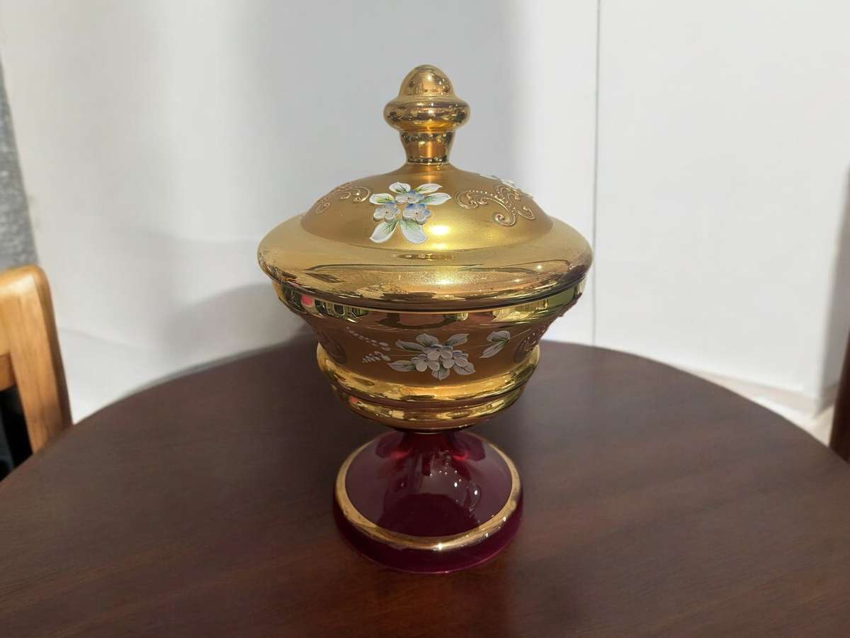 Holder/jar lidded Venetian