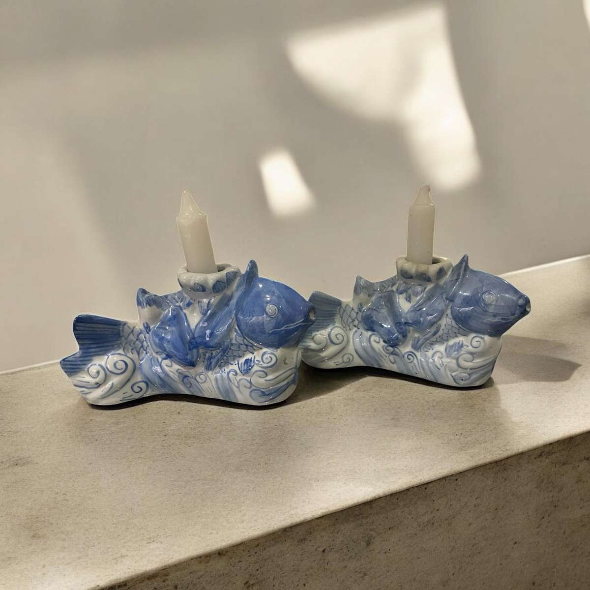 Candle holders set porcelain