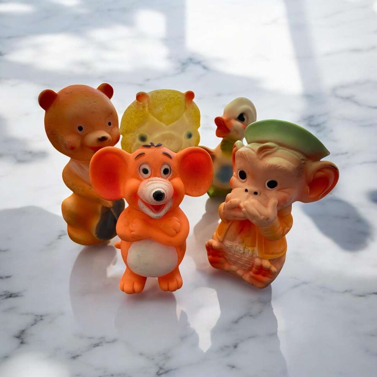 Toys rubber squeaky each