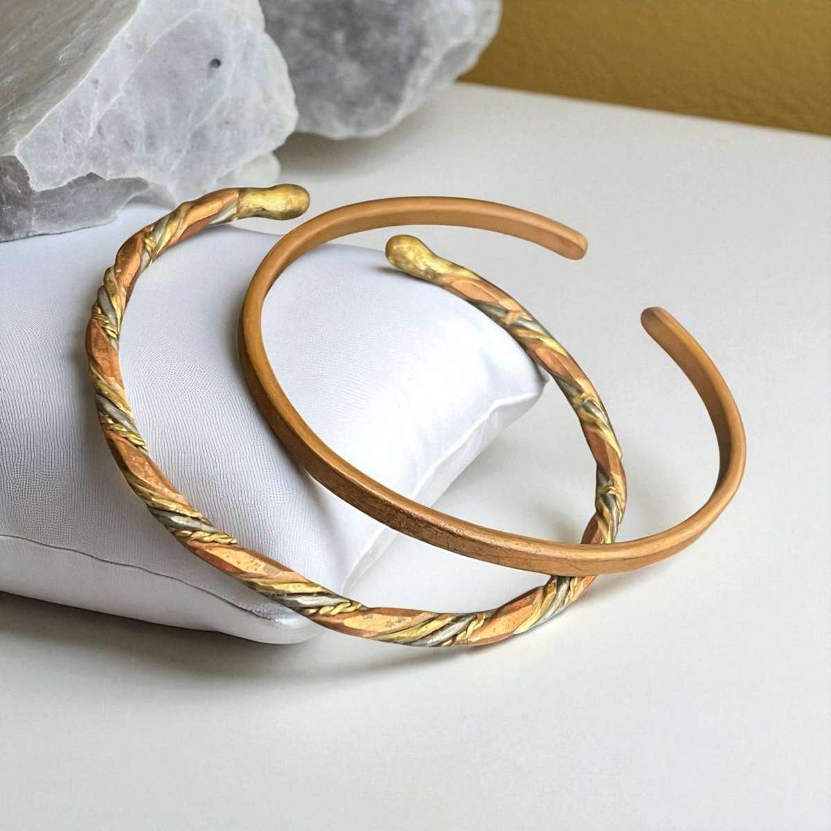 Bracelets copper/brass set