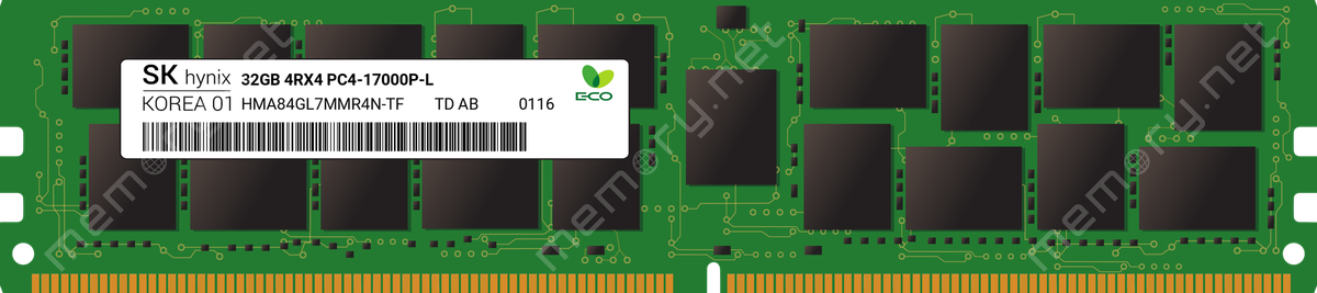 Server RAM DDR4 32GB - SkHynix 4Rx4 PC4 - 2133P - LD0 - 10