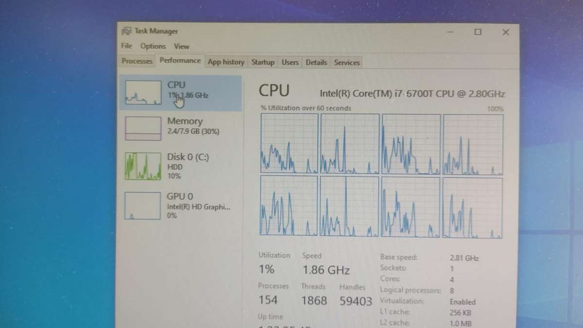 HP Mini PC / Intel Core i7-6700T / 8GB RAM / 500GB HDD