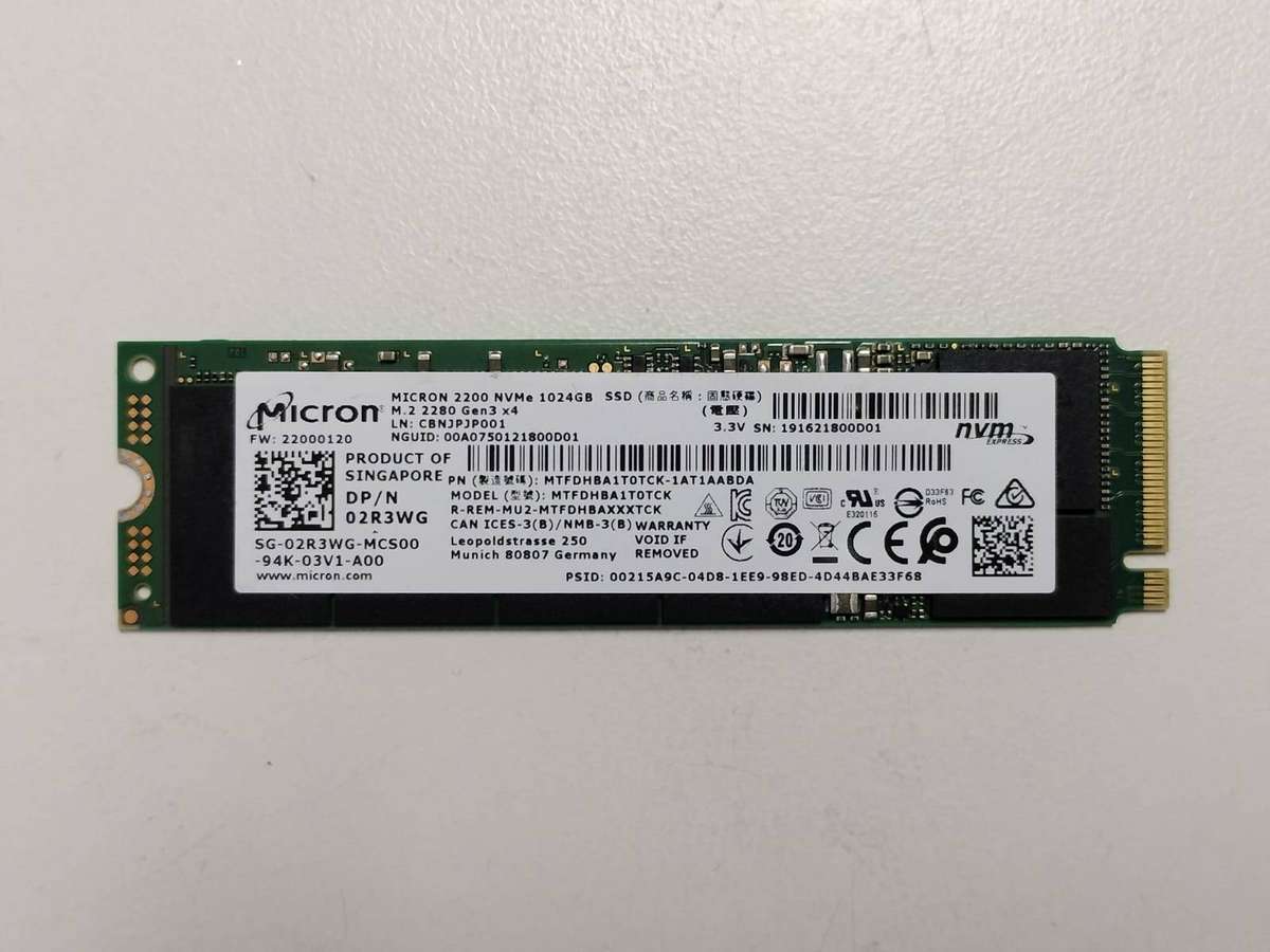 1TB NVMe Micron 2200 Gen3x4