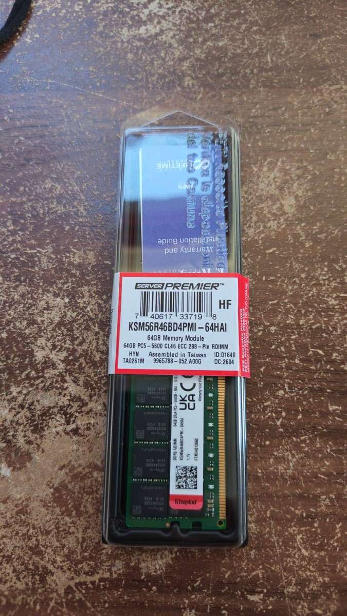 64GB DDR5 ECC 5600mt/s - Server RAM - Kingston