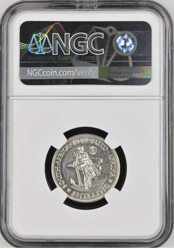 1949 SAU proof shilling, NGC PF63, only 800 minted - no business strikes