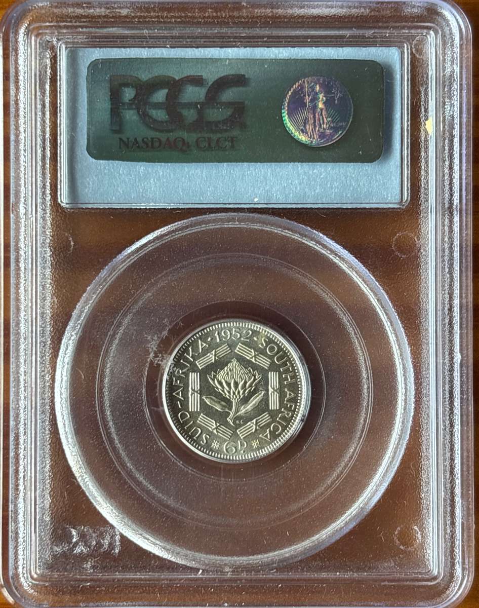 1952 SAU sixpence, PCGS PR65