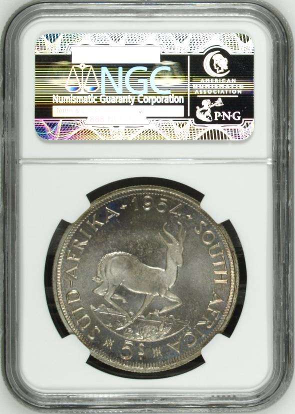 1954 SAU 5 shillings (crown) * NGC PL65