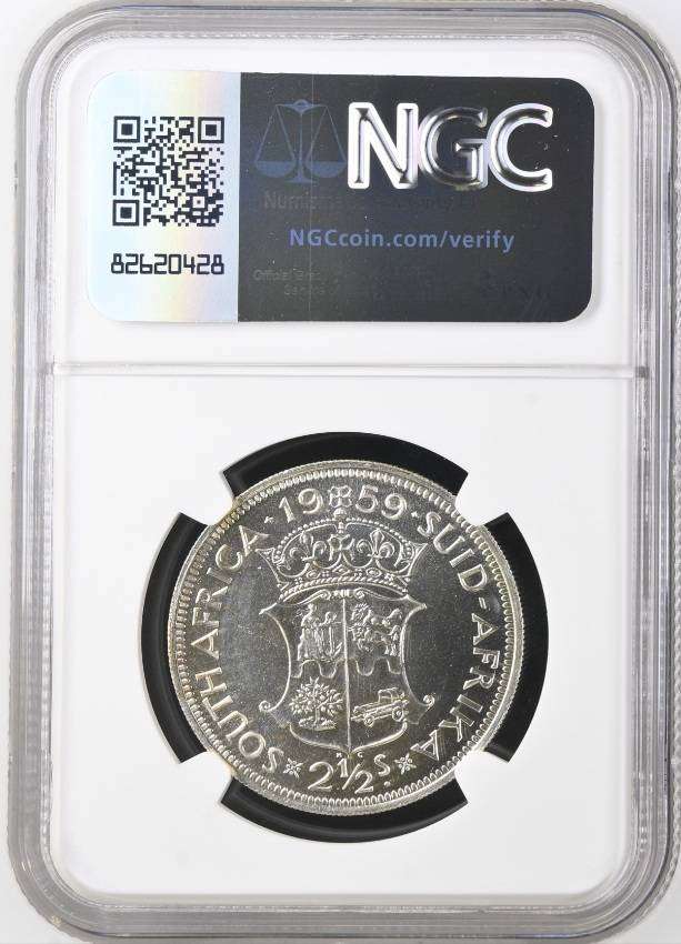 1959 SAU half crown (2 1/2 shillings) NGC PF65