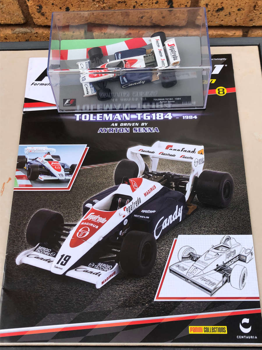Toleman TG184, 1984 (#9, Ayrton Senna) + magazine