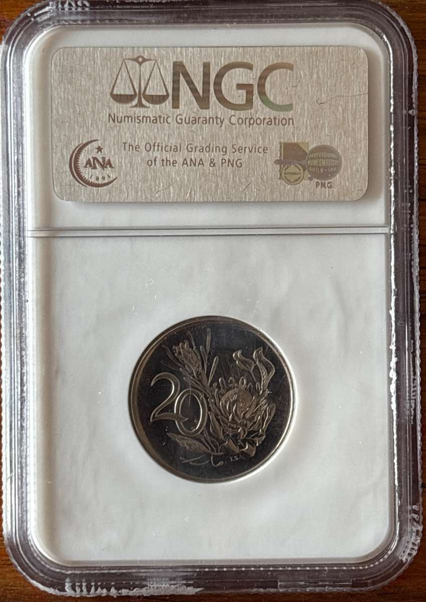 1965 RSA proof 20 cent, NGC PF65