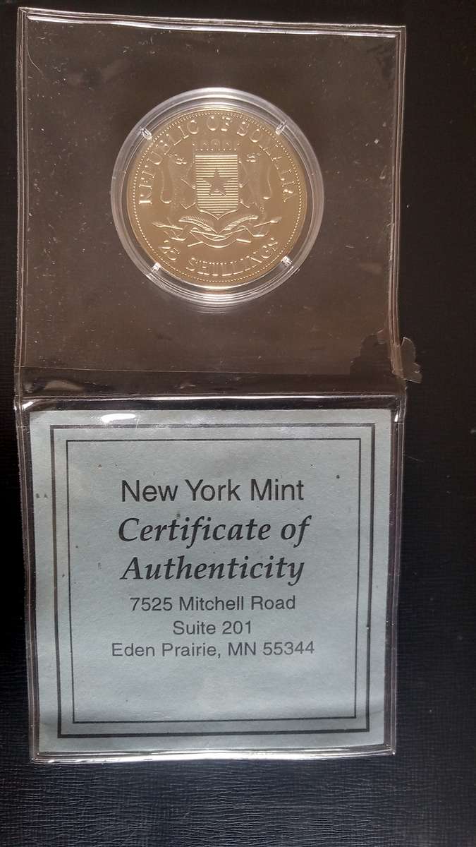SOMALIA 25 SHILLING 1998 THE TITANIC SINKS COLOUR COIN IN CAPSULE