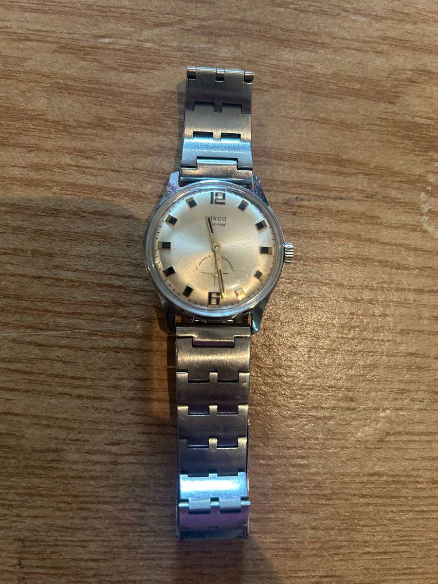 Antique OSCO Record mechanical wrist watch (casio band)