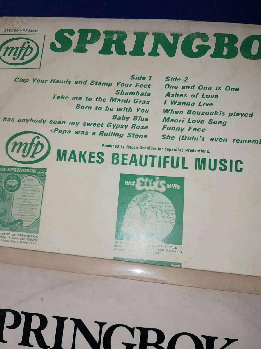 Springbok Hits of the week 5 Vintage Vinyl Records
